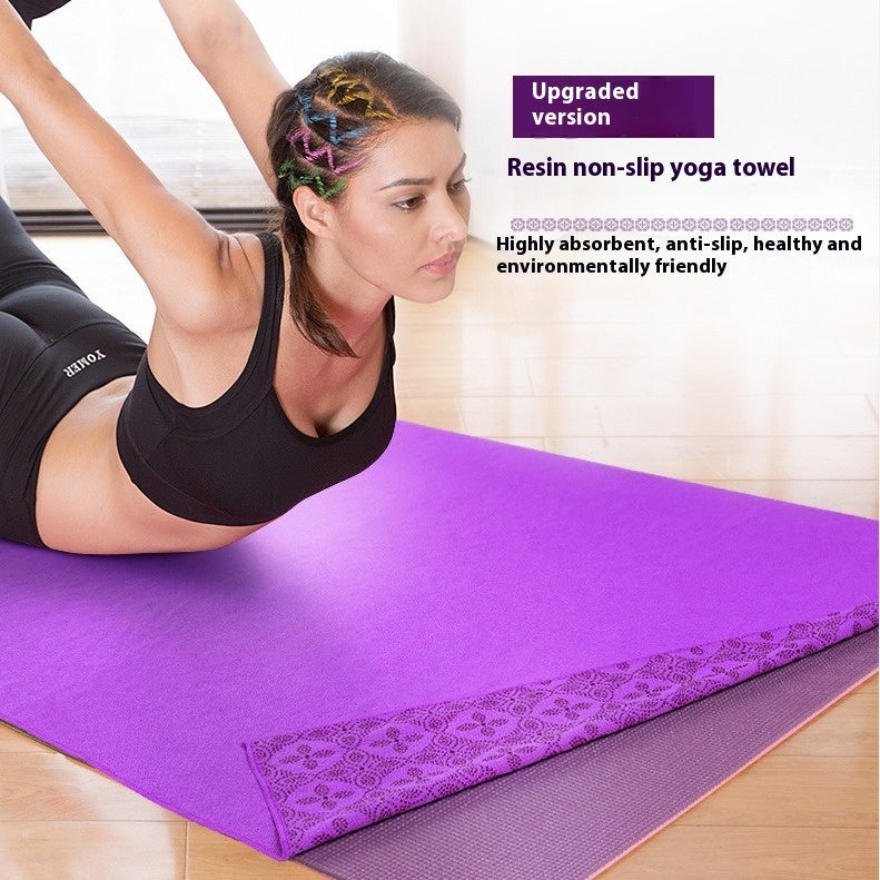 Non-slip Particles Sweat-absorbent Thick Yoga Mat Towel