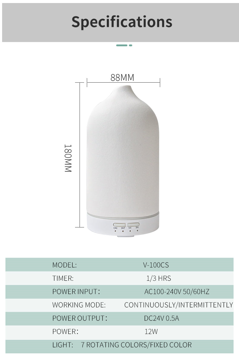 Air Ceramic Aroma Ultrasonic Essential Oil Diffuser